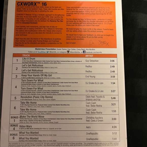 Lot of 3 Les Mills CORE  CXWORX Release 10,12,16  DVDs w/instructor notes & CDS - Picture 7 of 8
